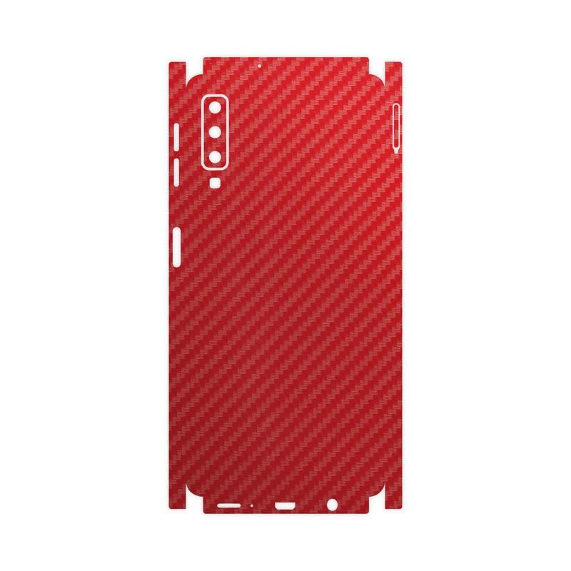 برچسب پوششی ماهوت مدل Red-Fiber-FullSkin مناسب برای گوشی موبایل سامسونگ Galaxy A7 2018