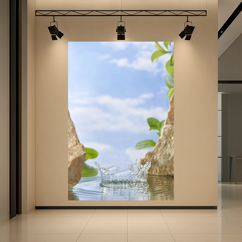 تابلو بوم طرح مخمل طبیعت مدل قطره کد AR3059032