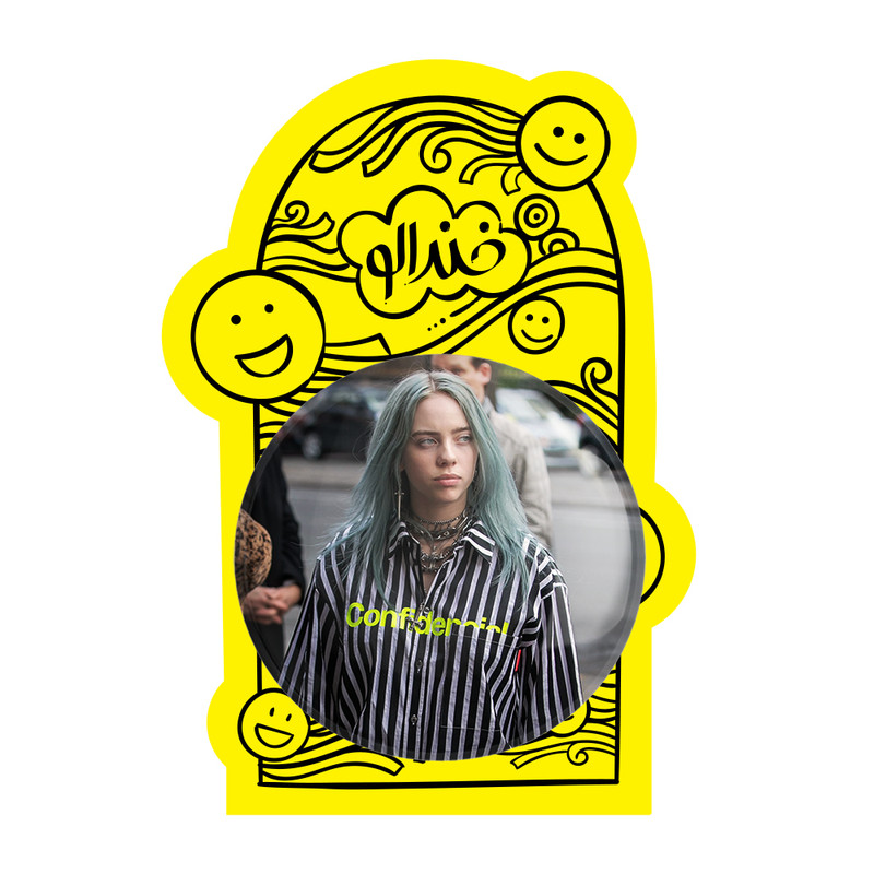 آینه جیبی خندالو مدل بیلی آیلیش Billie Eilish  کد 19192