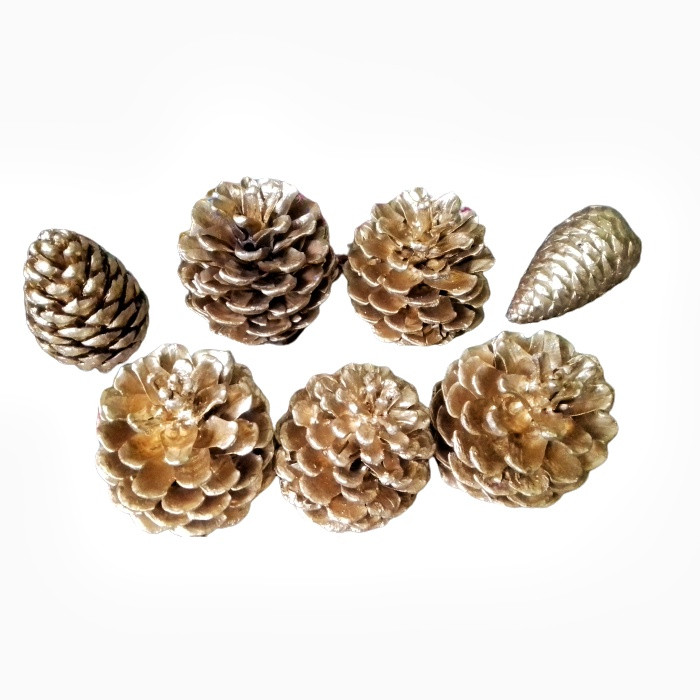 میوه تزیینی مدل کاج طلایی مجموعه ۷ عددی