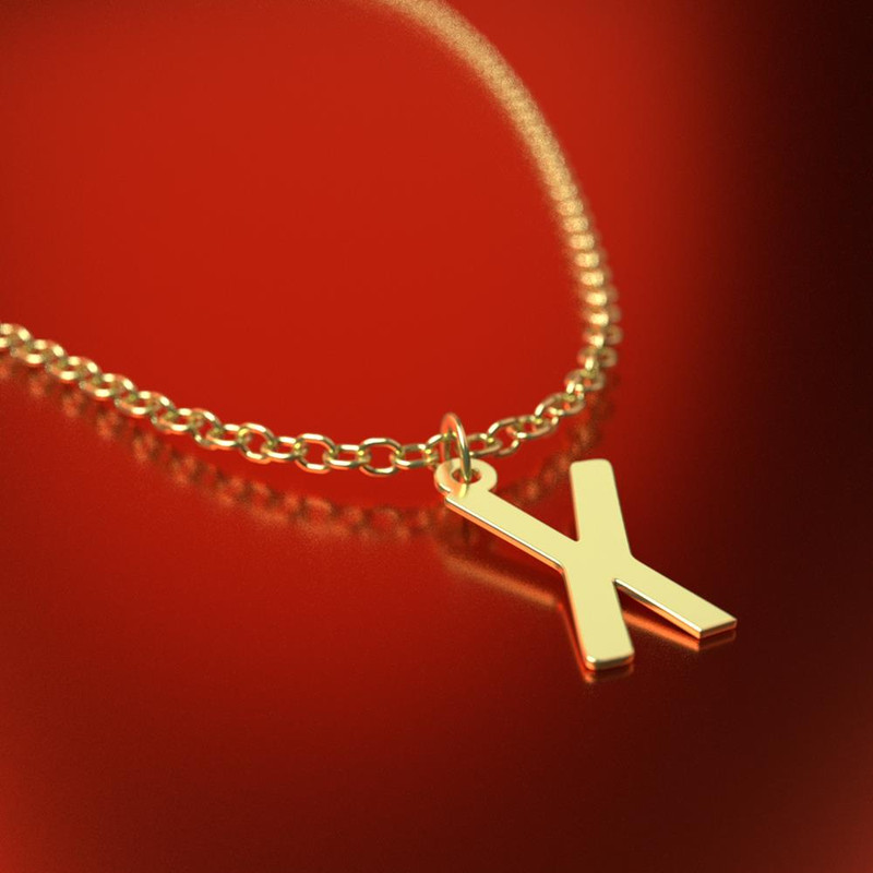 گردنبند طلا 18 عیار زنانه مدوپد مدل حرف X کد RNA16756