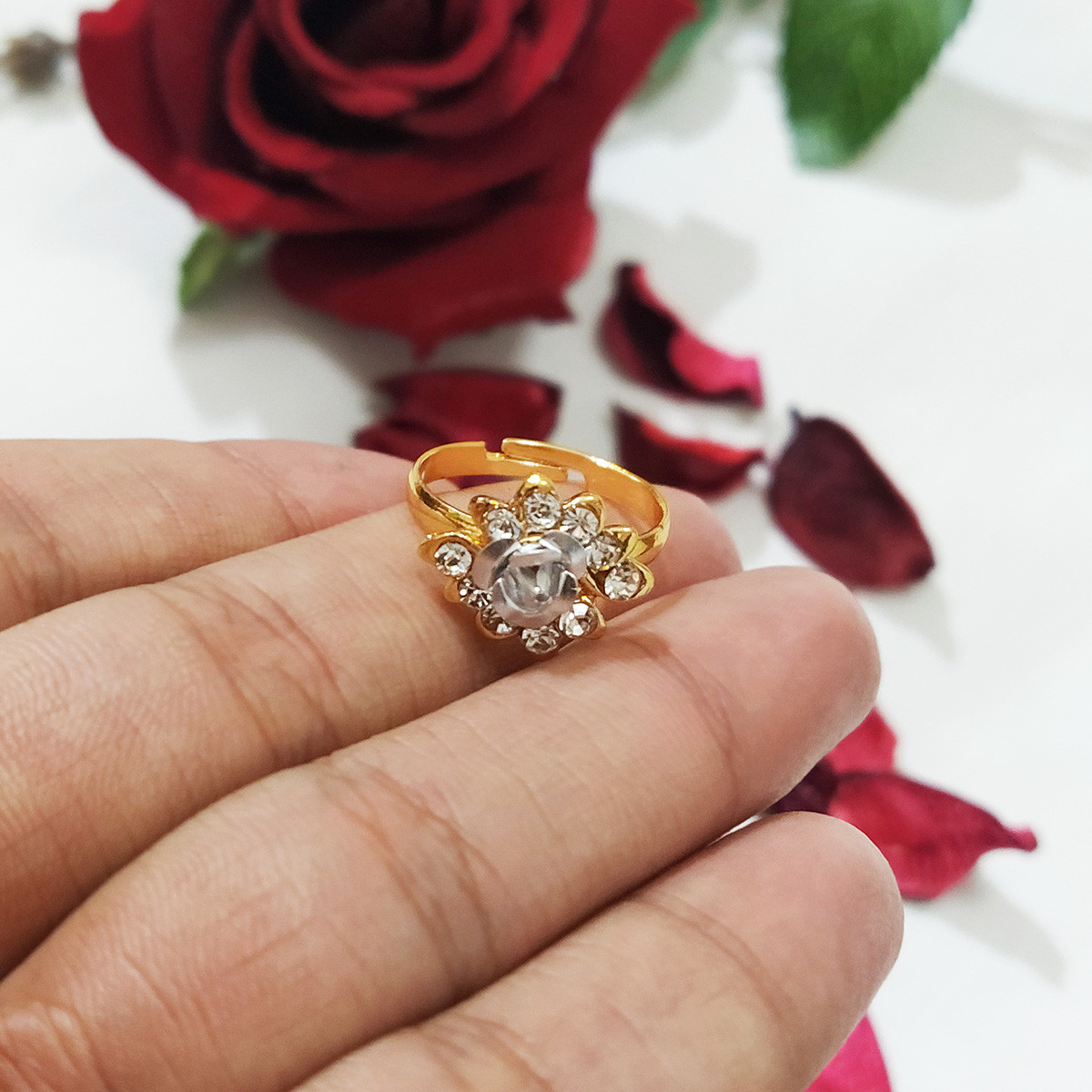 انگشتر دخترانه سلین کالا مدل گل رز کد ce-As32