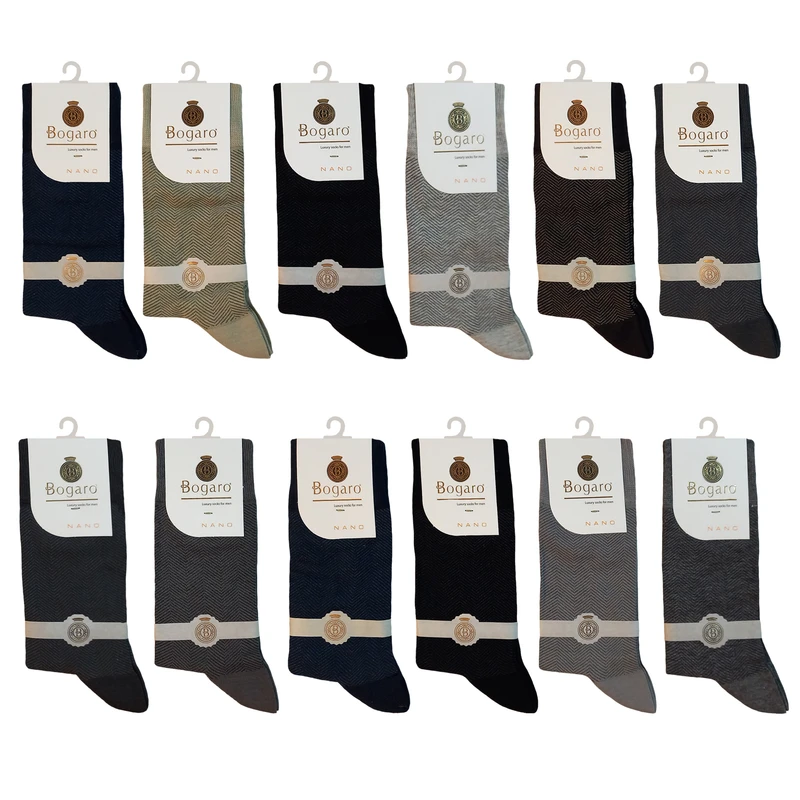 جوراب مردانه بوگارو مدل 711 مجموعه 12عددی