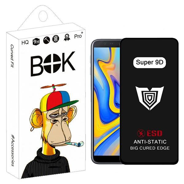 محافظ صفحه نمایش بوک مدل Super 9D Glavers مناسب برای گوشی موبایل سامسونگ Galaxy a6 Plus / J6 plus