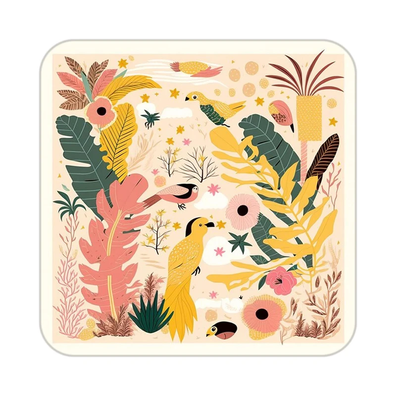 زیر لیوانی کاکتی طرح حیوانات رنگی مدل mp26434