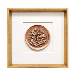 دیوارکوب قلمزنی مسی طرح گل و مرغ شیراز مدل B13