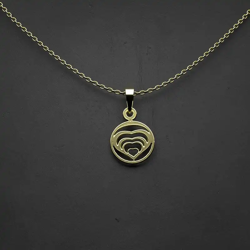 گردنبند طلا 18 عیار زنانه مدوپد مدل قلب کد DD2-1-1040