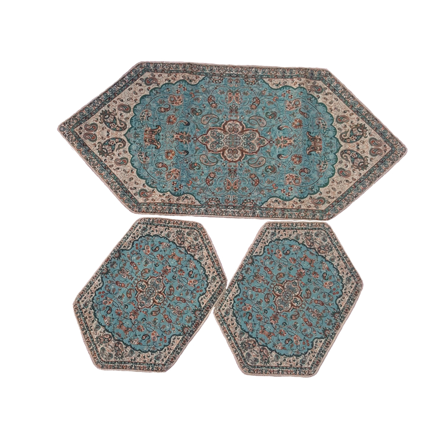 ست 3 تکه رومیزی ترمه طرح بته جقه کد 100