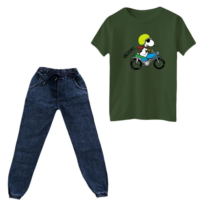 ست تی‌شرت و شلوار پسرانه مدل اسنوپی کد ۷۵