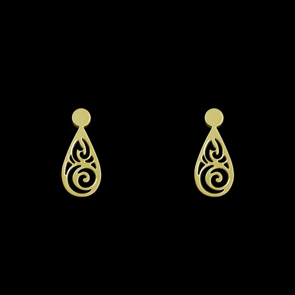 گوشواره طلا 18 عیار زنانه مدوپد مدل هندسی کد GA1-10516 -  - 1