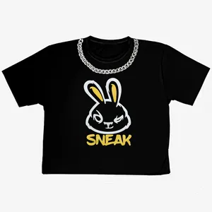 کراپ‌تاپ آستین کوتاه زنانه مدل خرگوش