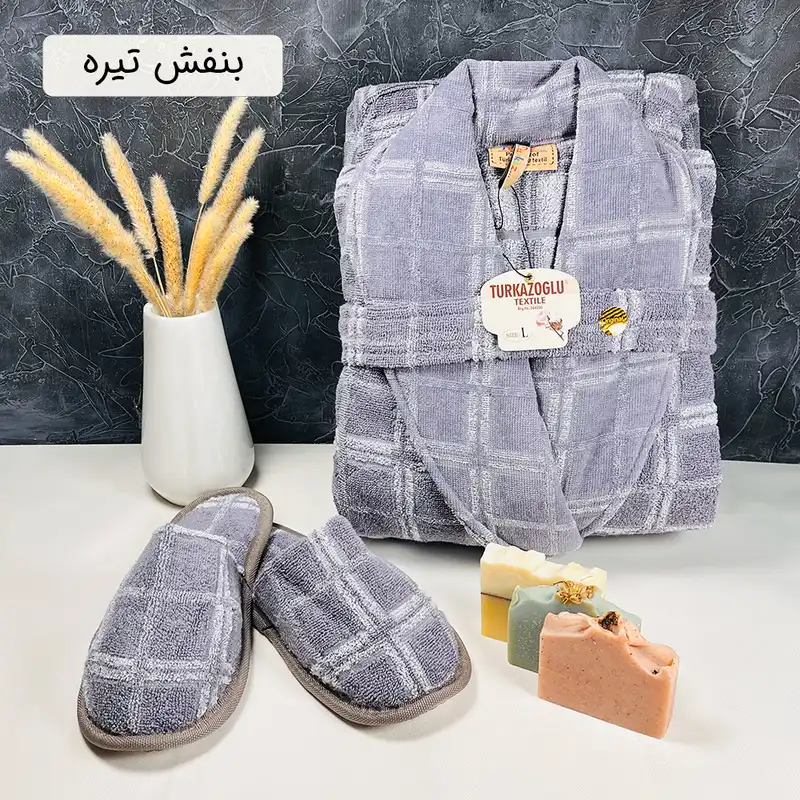 سرویس حوله پالتویی 2 تکه ترک آز طرح ویتوریا سایز 125