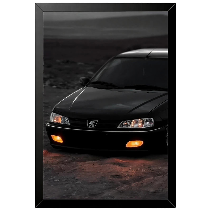 تابلو بکلیت طرح ماشین و خودرو پژو پارس (پرشیا) مدل B-po2119 فریم مشکی