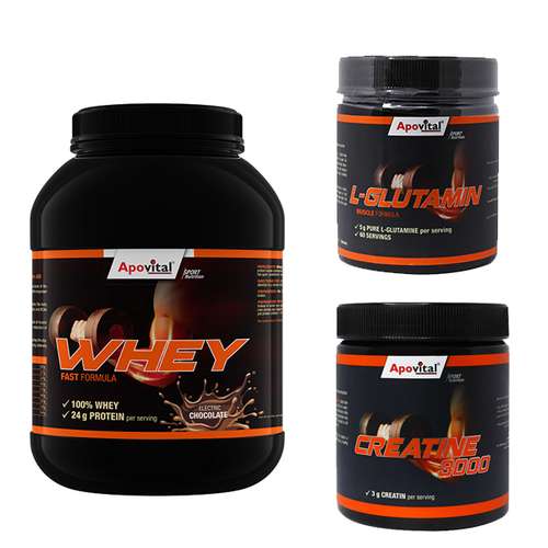 پودر پروتئین به همراه کراتین و گلوتامین آپوویتال بسته 3 عددی