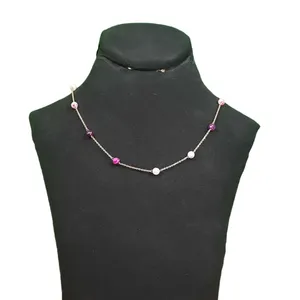 گردنبند نقره زنانه مدل سنگی اسپای