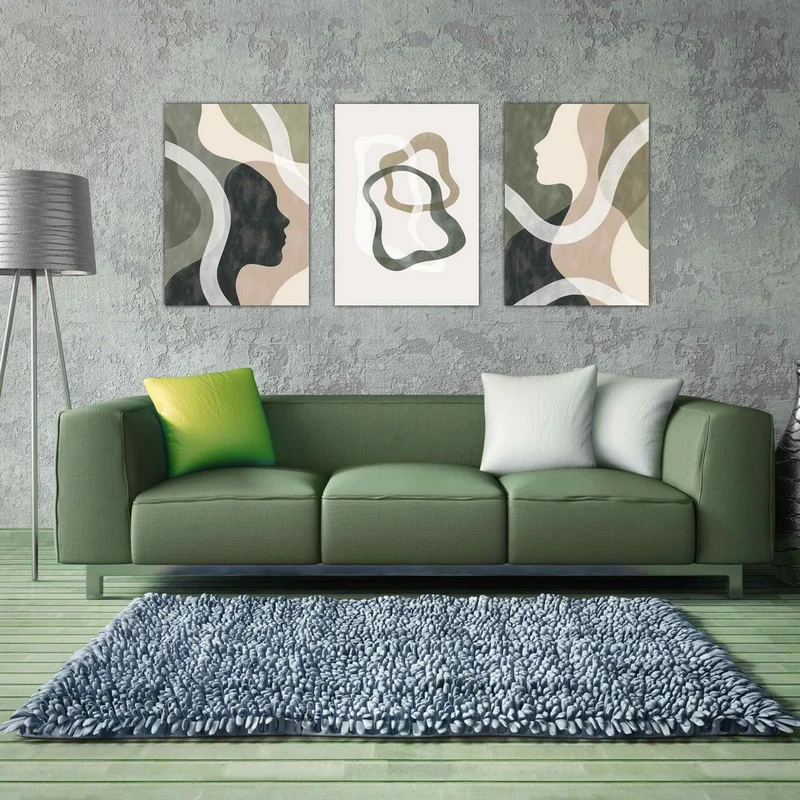تابلو بکلیت طرح نقاشی مدرن مدل شاین اکلیلی B-1505 مجموعه 3 عددی