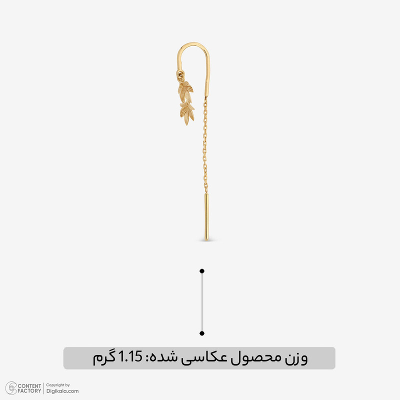 گوشواره بخیه‌ای طلا 18 عیار زنانه جواهری راز مدل 2412-39 - 4