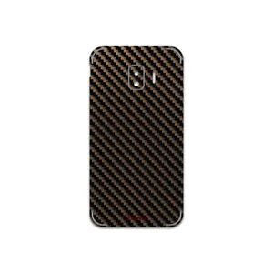 MAHOOT Glossy-Brown-Fiber Cover Sticker for Samsung Galaxy J2 Core
