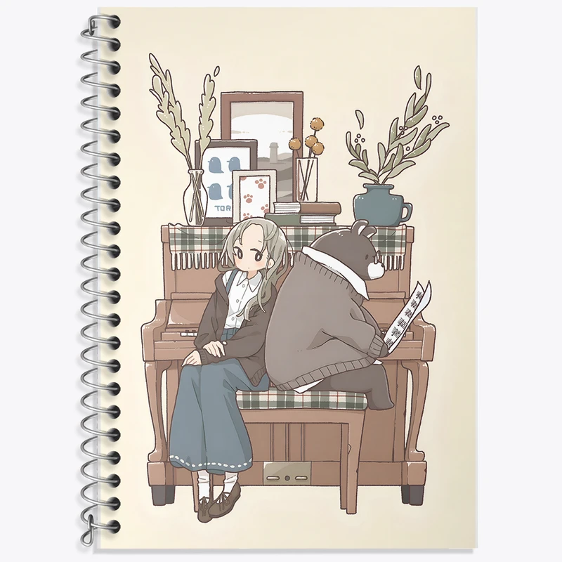 دفتر زبان 50 برگ خندالو مدل دو خط طرح دخترانه کد N3442