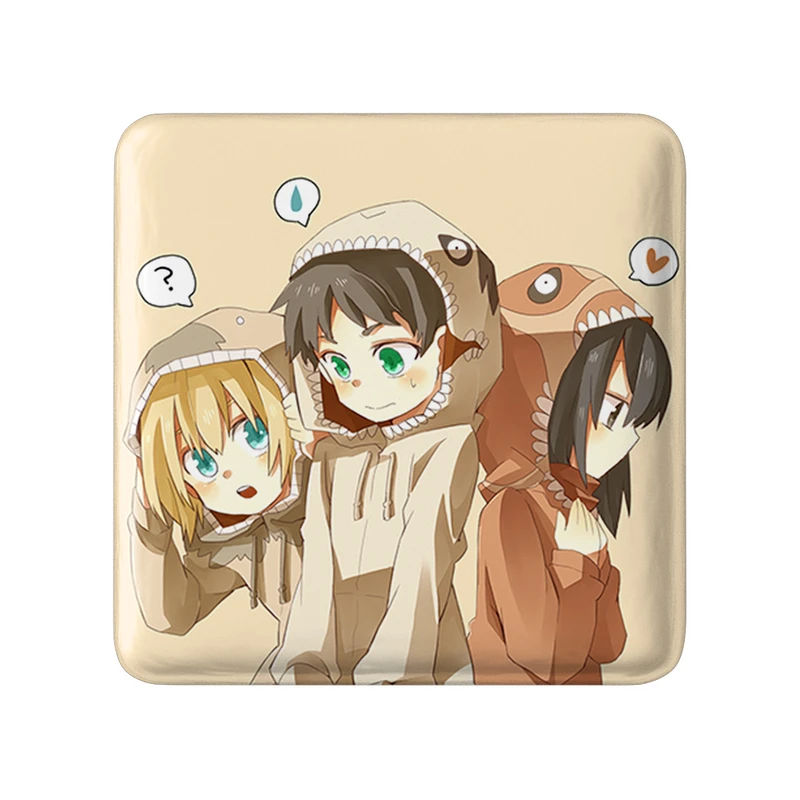 مگنت خندالو طرح میکاسا و ارن و ارمین انیمه اتک آن تایتان Attack on Titan  مدل مربعی کد 18565