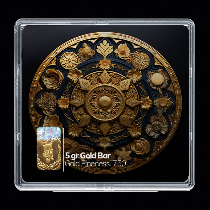 شمش طلا 18 عیار مدوپد مدل گل مینیاتوری کد SG10762