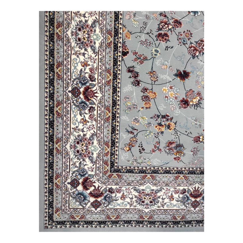 فرش ماشینی مشهد کد 722111 زمینه طوسی