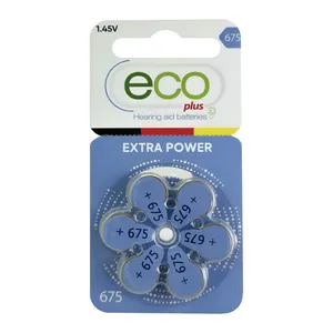 باتری سمعک اکوپلاس مدل 675 بسته ۶ عددی