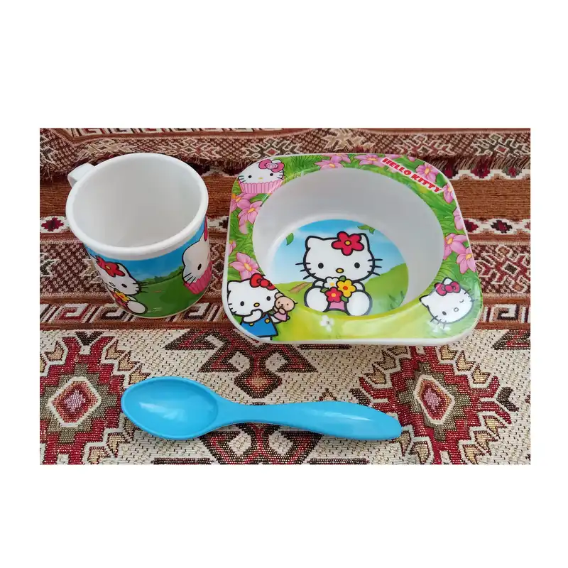 ظرف غذا 3 تکه کودک طرح کیتی کد 3TAKE-KITTY