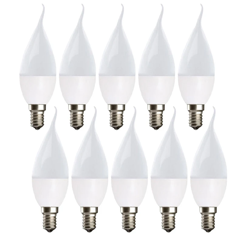 لامپ ال ای دی 7 وات مدل C37W پایه E14 بسته 10 عددی