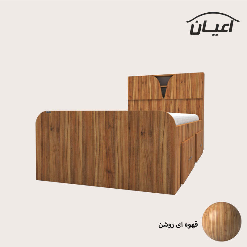 تخت خواب یکنفره اعیان مدل FH504 سایز 90x200 سانتی متر