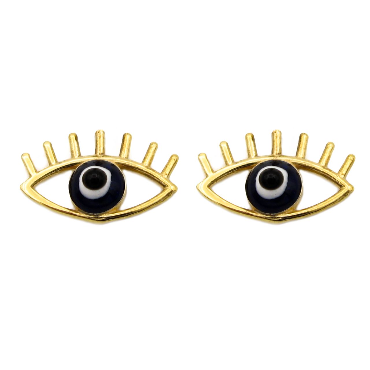 گوشواره طلا 18 عیار زنانه کاپانی طرح چشم نظر کد ke012 -  - 1