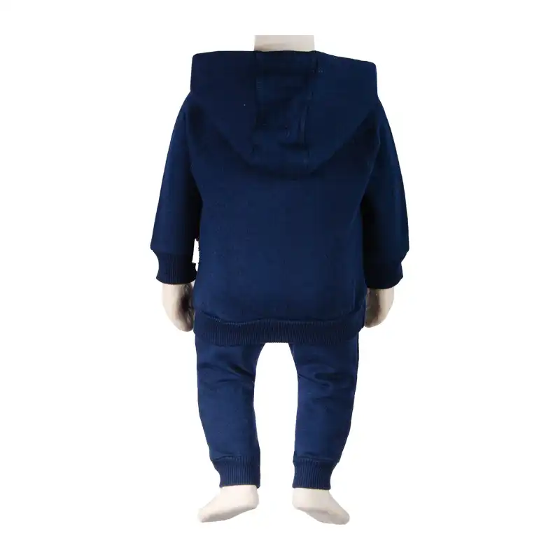 ست هودی و شلوار نوزادی آدمک مدل گندم کد 110036 رنگ سرمه ای