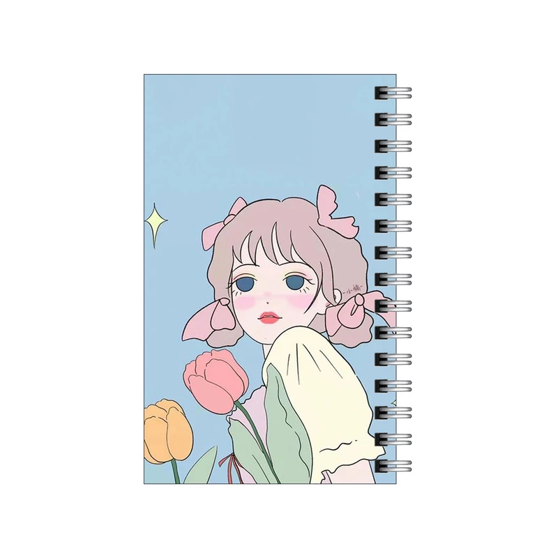 دفترچه یادداشت مدل to do list طرح دختر و گل های لاله کد 5169435