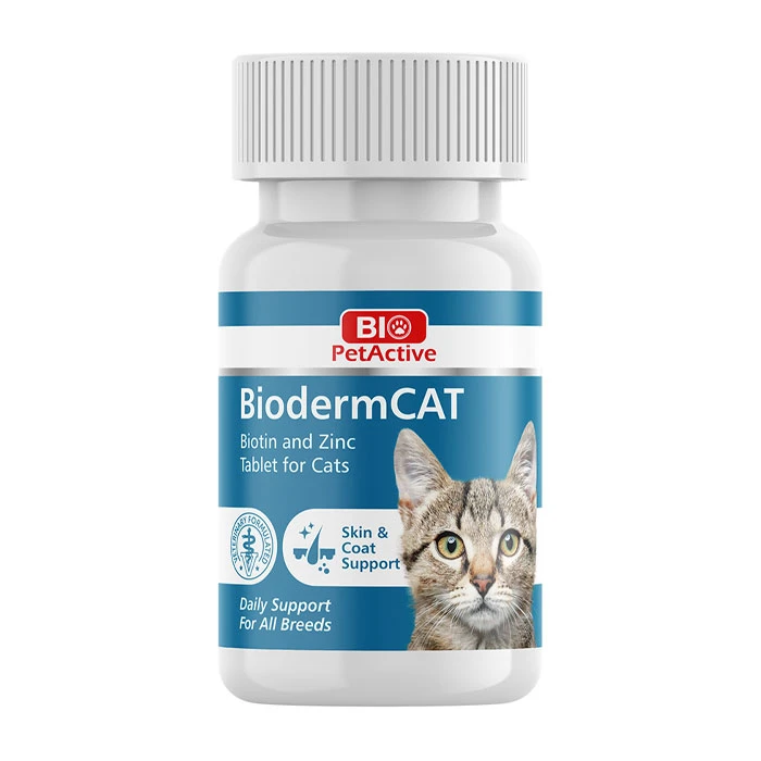 قرص ضد ریزش مو گربه بایو پت اکتیو مدل bioderm بسته 100 عددی