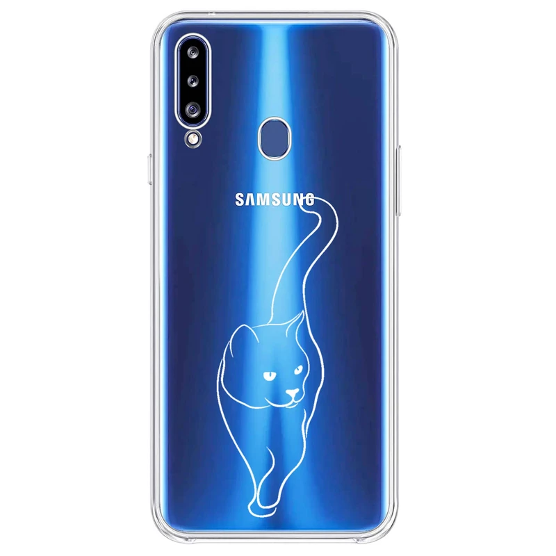 کاور مگافون طرح گربه مدل C60-W مناسب برای گوشی موبایل سامسونگ Galaxy A20 S
