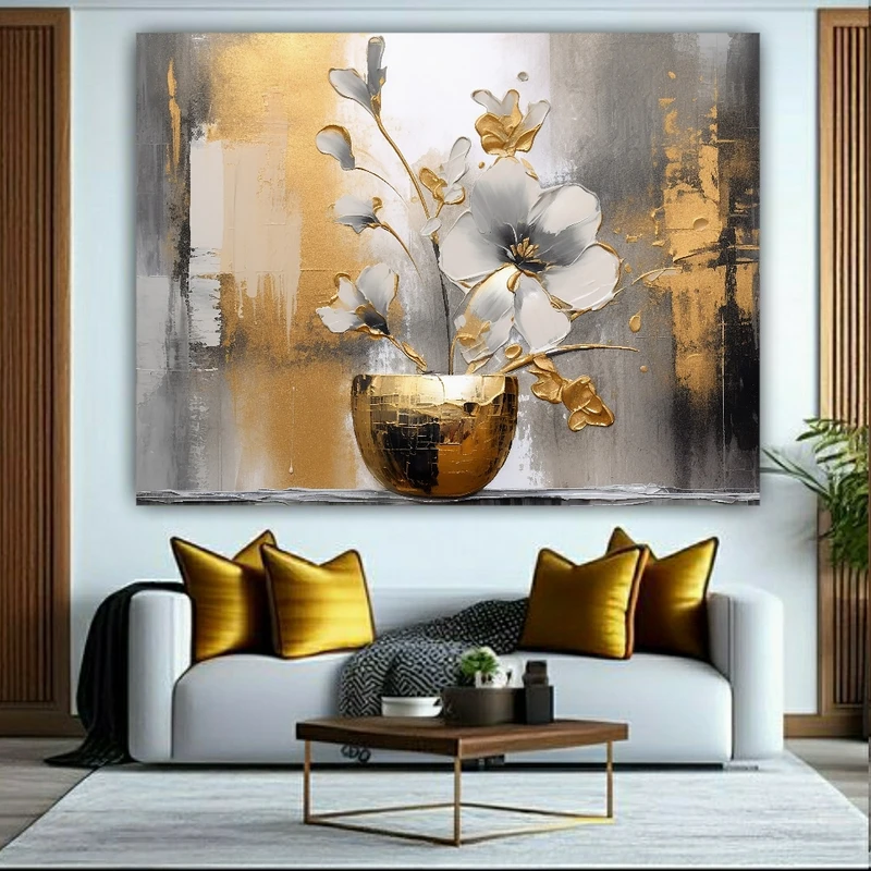 پوستر طرح مخمل نقاشی گل دکوری کد FP105030