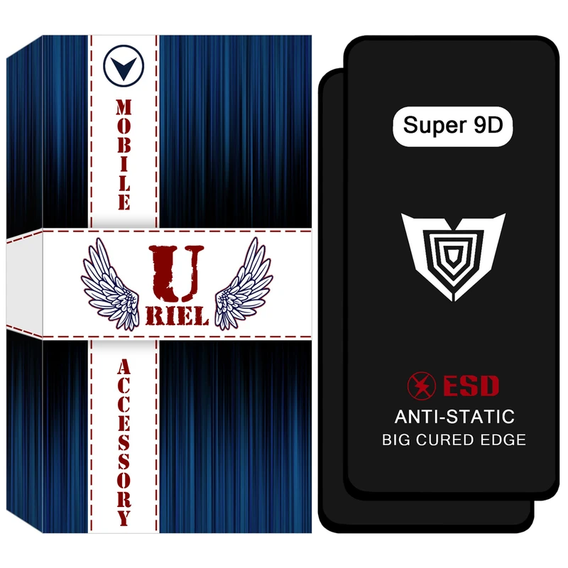 محافظ صفحه نمایش شیشه ای یوریل مدل Super 9D مناسب برای گوشی موبایل شیائومی Redmi Note 13 Pro 5G بسته دو عددی