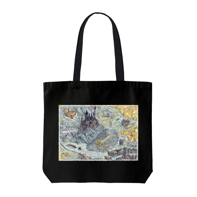 ساک خرید ترمه طراحان ایده مدل هری پاتر و نقشه ی مدرسه کد cfp1577 - S