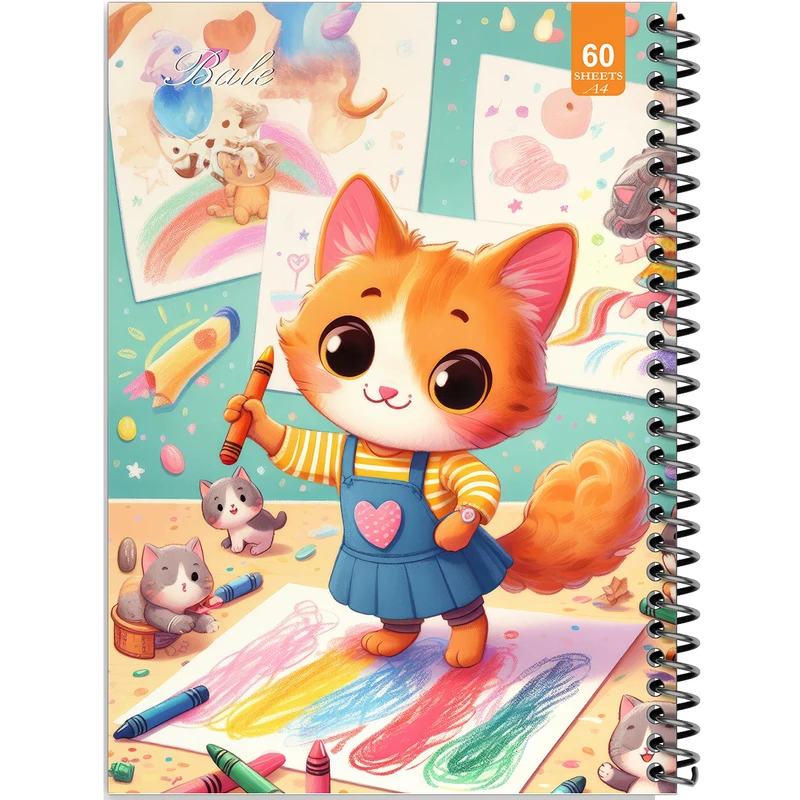 دفتر نقاشی 60 برگ انتشارات بله طرح فانتزی پیشی طراح کد A4-O145