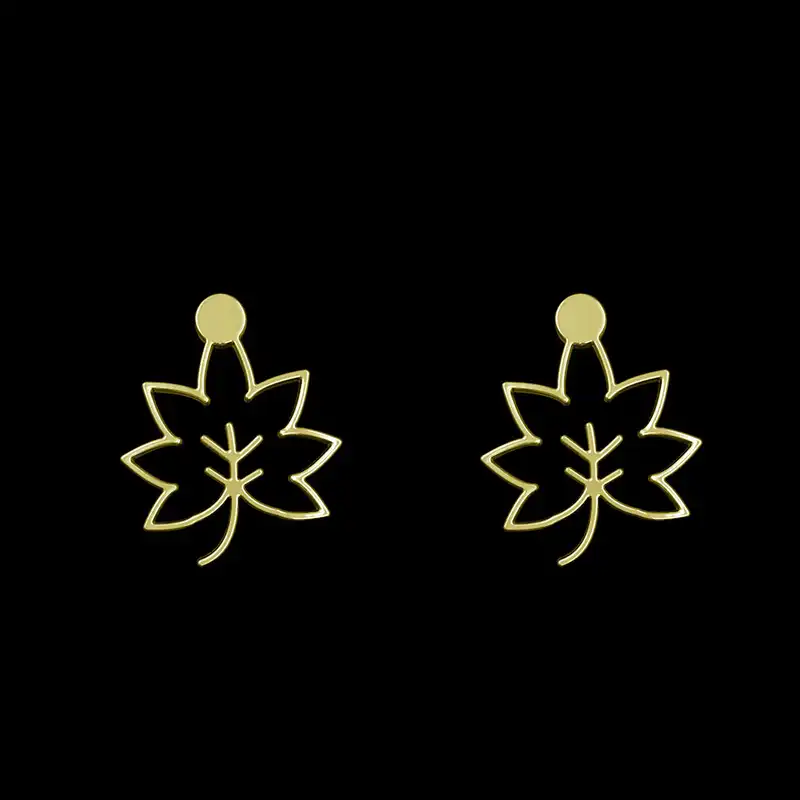 گوشواره طلا 18 عیار زنانه مدوپد مدل برگ کد GA1-16025