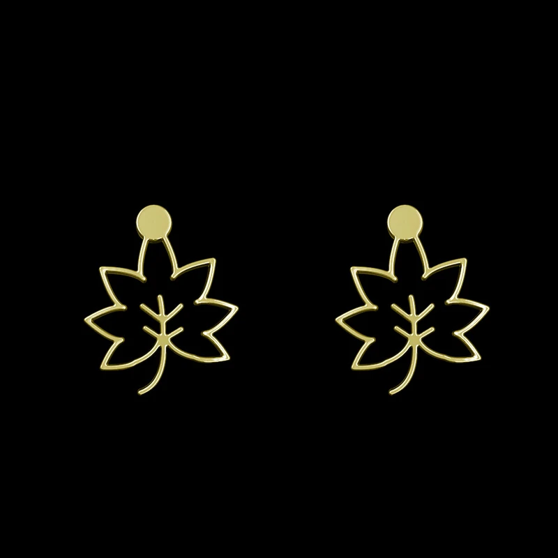 گوشواره طلا 18 عیار زنانه مدوپد مدل برگ کد GA1-16025