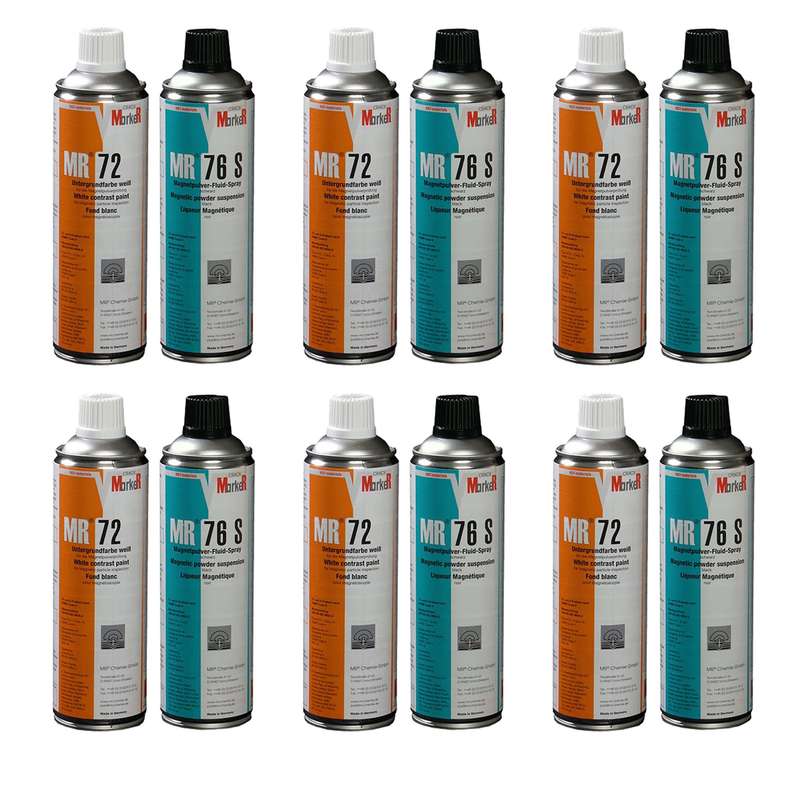 اسپری تست ذرات مغناطیسی ام آر مدل 72-76S مجموعه 12 عددی اسپری تست ذرات مغناطیسی ام آر مدل 72-76S مجموعه 12 عددی