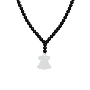 گردنبند نقره زنانه هایکا مدل لباس دخترانه n.ha1 - 406