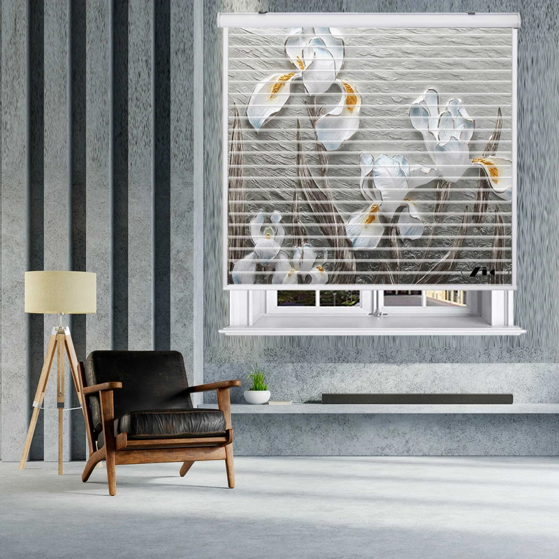 پرده زبرا زیو مدل سیلوئت 3D1314 سایز 150x150 سانتی متر