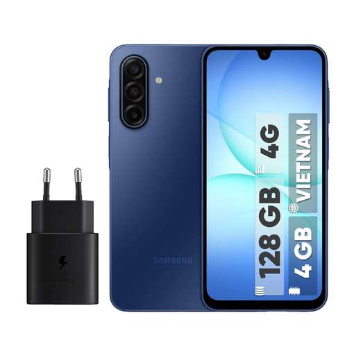 گوشی موبایل سامسونگ مدل Galaxy A17 4G دو سیم کارت ظرفیت 128 گیگابایت و رم 4 گیگابایت - ویتنام به همراه شارژر 25 وات سامسونگ