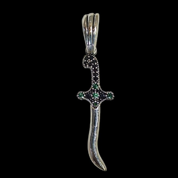 آویز گردنبند نقره مدل شمشیر ذوالفقار کد 8099