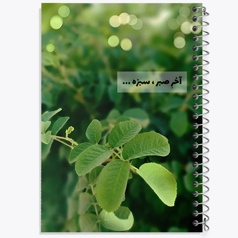 دفتر ژورنال نویسی 50 برگ خندالو مدل نقطه ای طرح آخر صبر، سبزه کد F6700