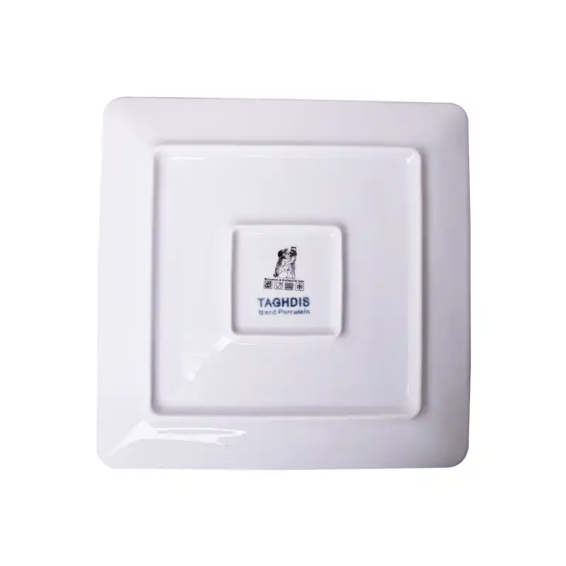 بشقاب خورش خوری شرکت صنایع چینی تقدیس مدل فلت خط طلا