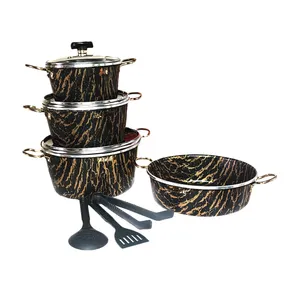 سرویس قابلمه و تابه گرانیتی 12 پارچه ماموت مدل سنگی