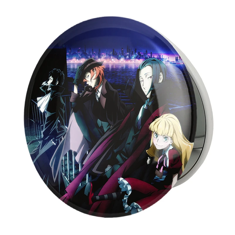 آینه جیبی خندالو طرح اوگای موری و چویا و اکوتاگوا انیمه سگ های ولگرد بانگو مدل تاشو کد 11790 